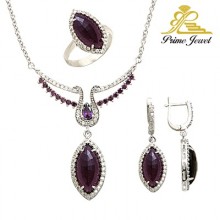 Gümüş zirkon taşlı set